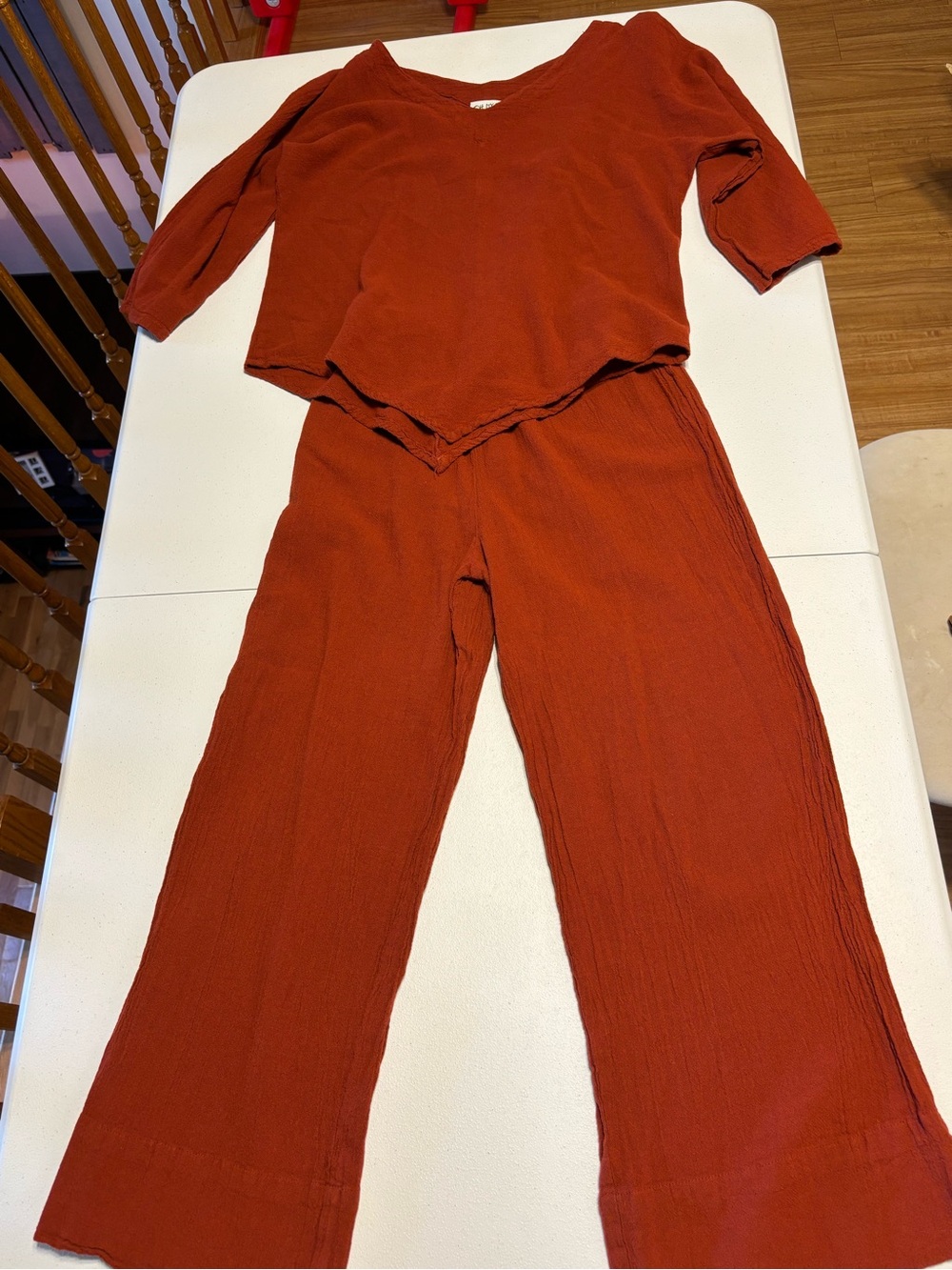 Oh My Gauze! Rust Wide-Leg Lounge Set